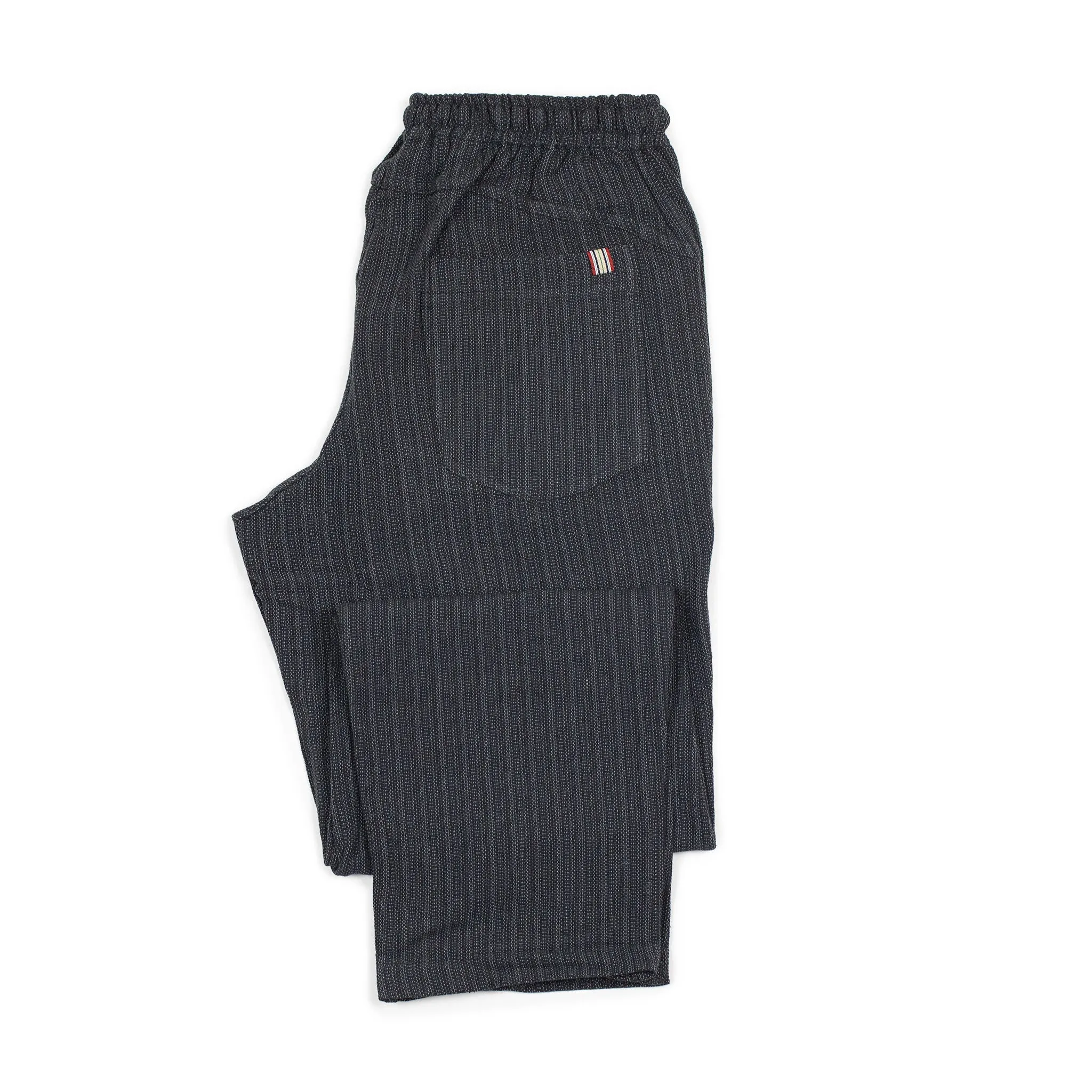 Roy drawstring trousers in charcoal handloom cotton