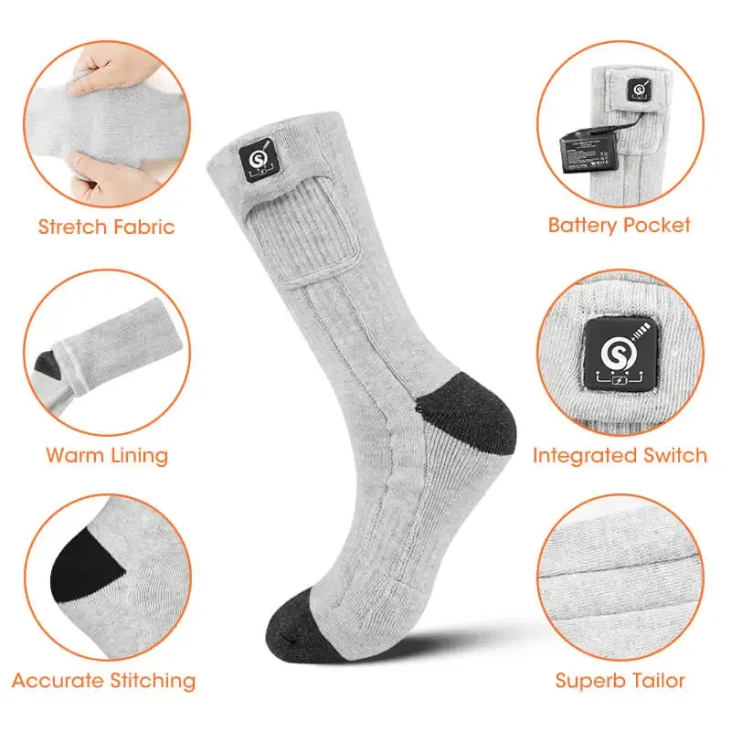 Savior 7.4V Rechargeable Heated Socks For Men Women