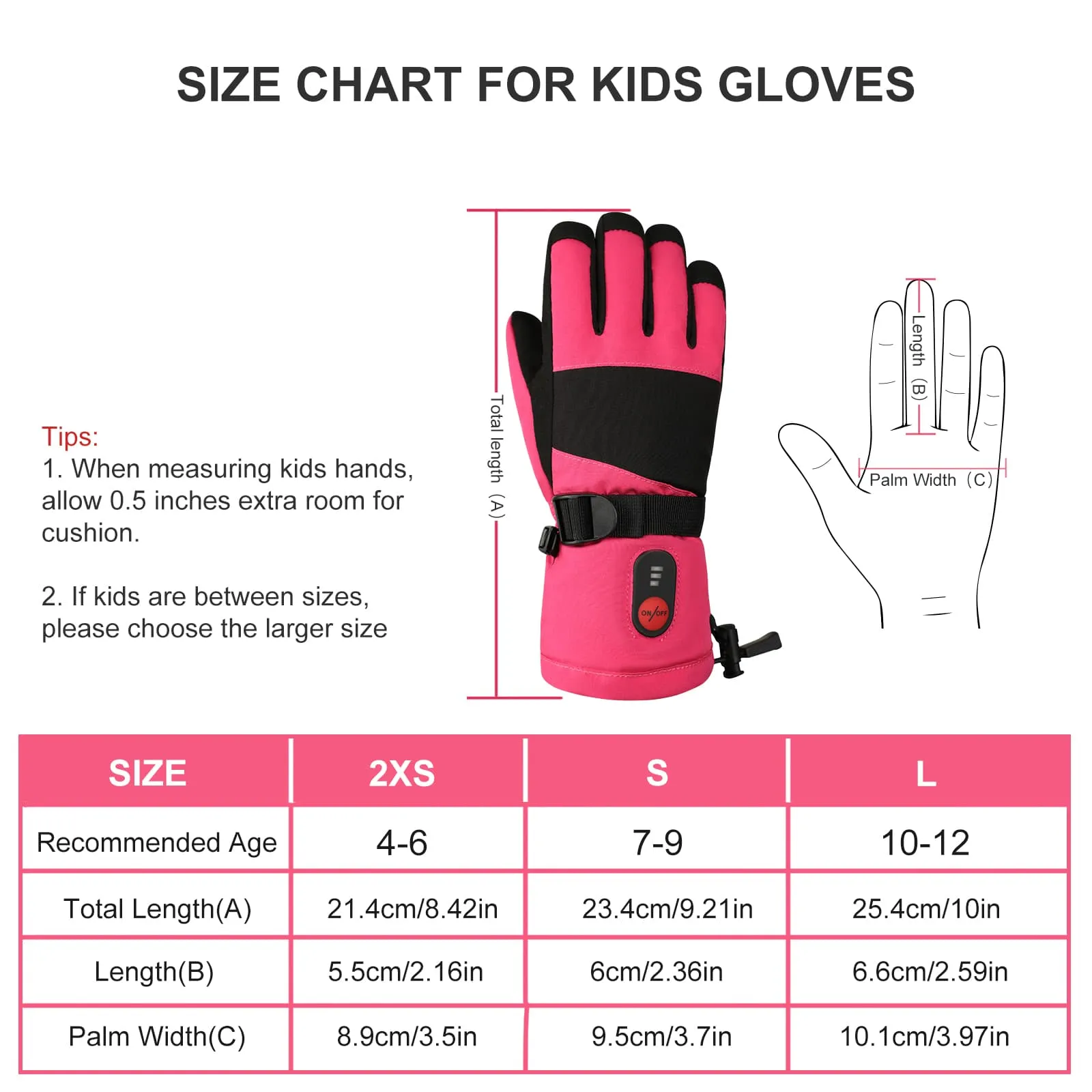 Savior Children’s Heated Gloves - 7.4V Battery, Full Hand Heating