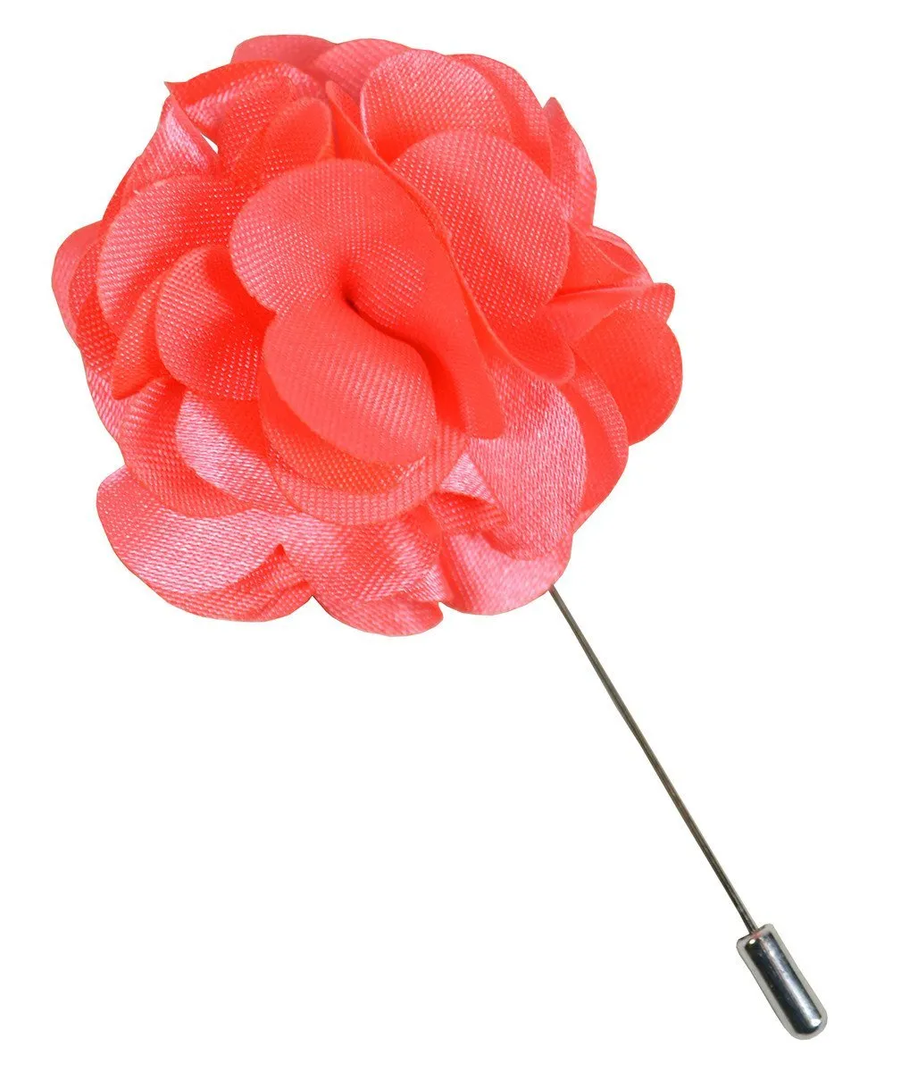 Solid Salmon Lapel Flower