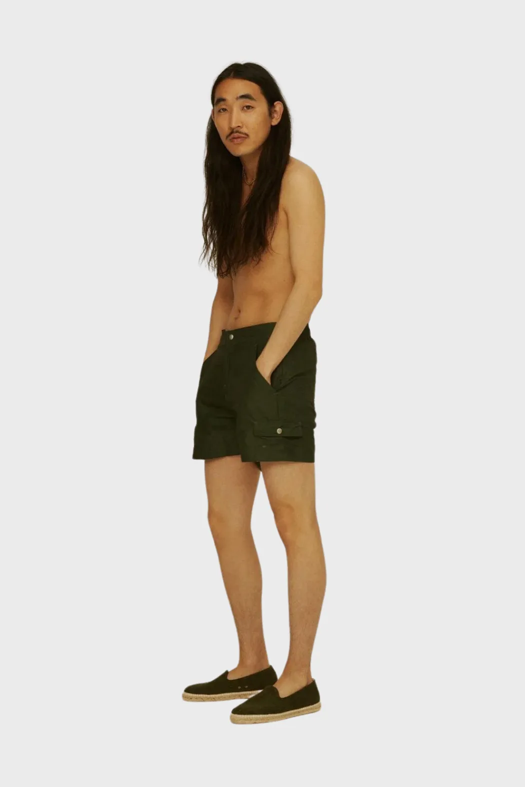 Swim Shorts in Green Cargo