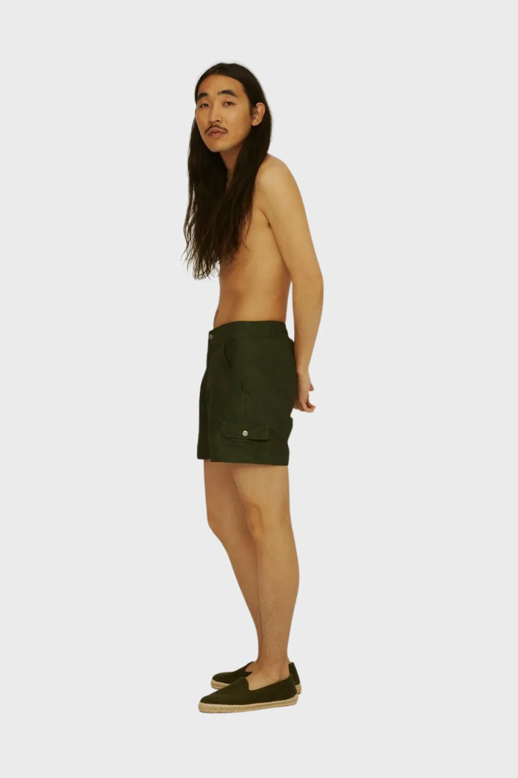 Swim Shorts in Green Cargo