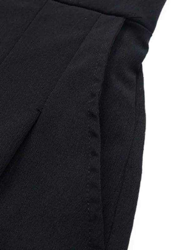 TEEK - Black Elastic Wide Long Pants