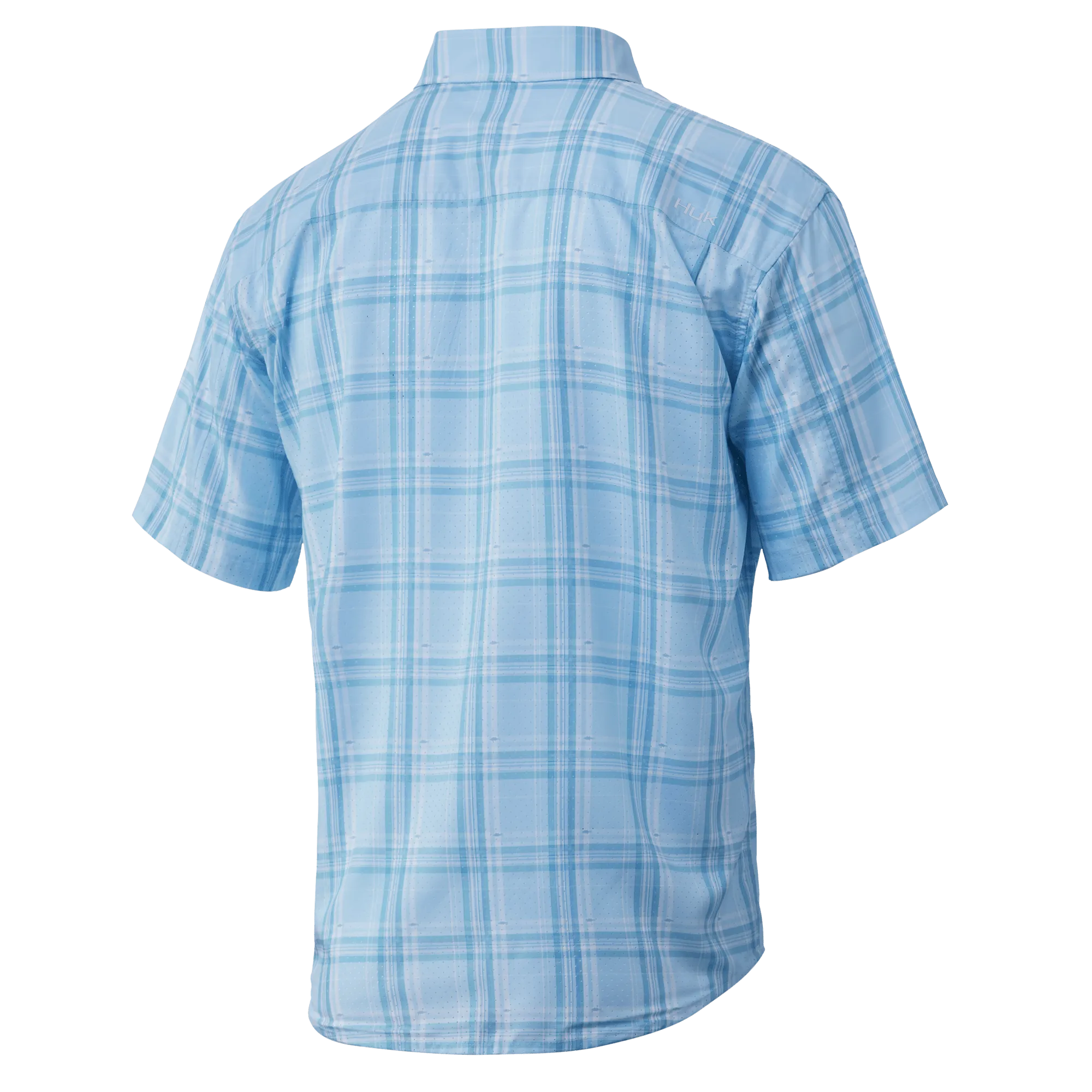 Tide Point Fish Plaid Short Sleeve Sport Shirt- Seafoam