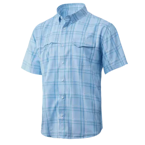 Tide Point Fish Plaid Short Sleeve Sport Shirt- Seafoam