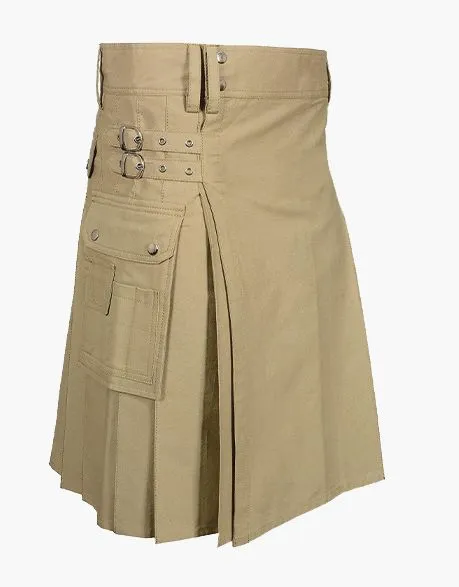 Traditional Khaki Utility Kilt - Khaki Kilt