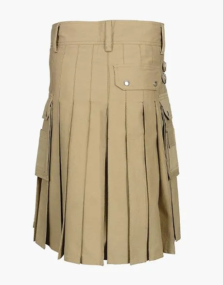 Traditional Khaki Utility Kilt - Khaki Kilt