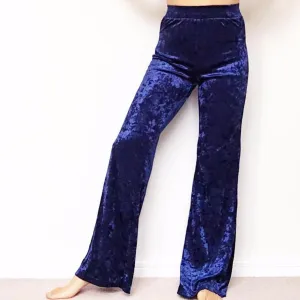 VELVET SLIGHTLY FLARE LEG TROUSERS