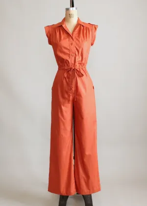 Vintage 1970s I. Magnin Rust Jumpsuit