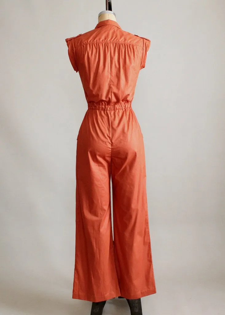 Vintage 1970s I. Magnin Rust Jumpsuit