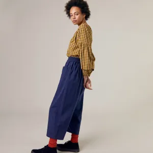 Womens Cotton/Linen Mary Trousers - Indigo