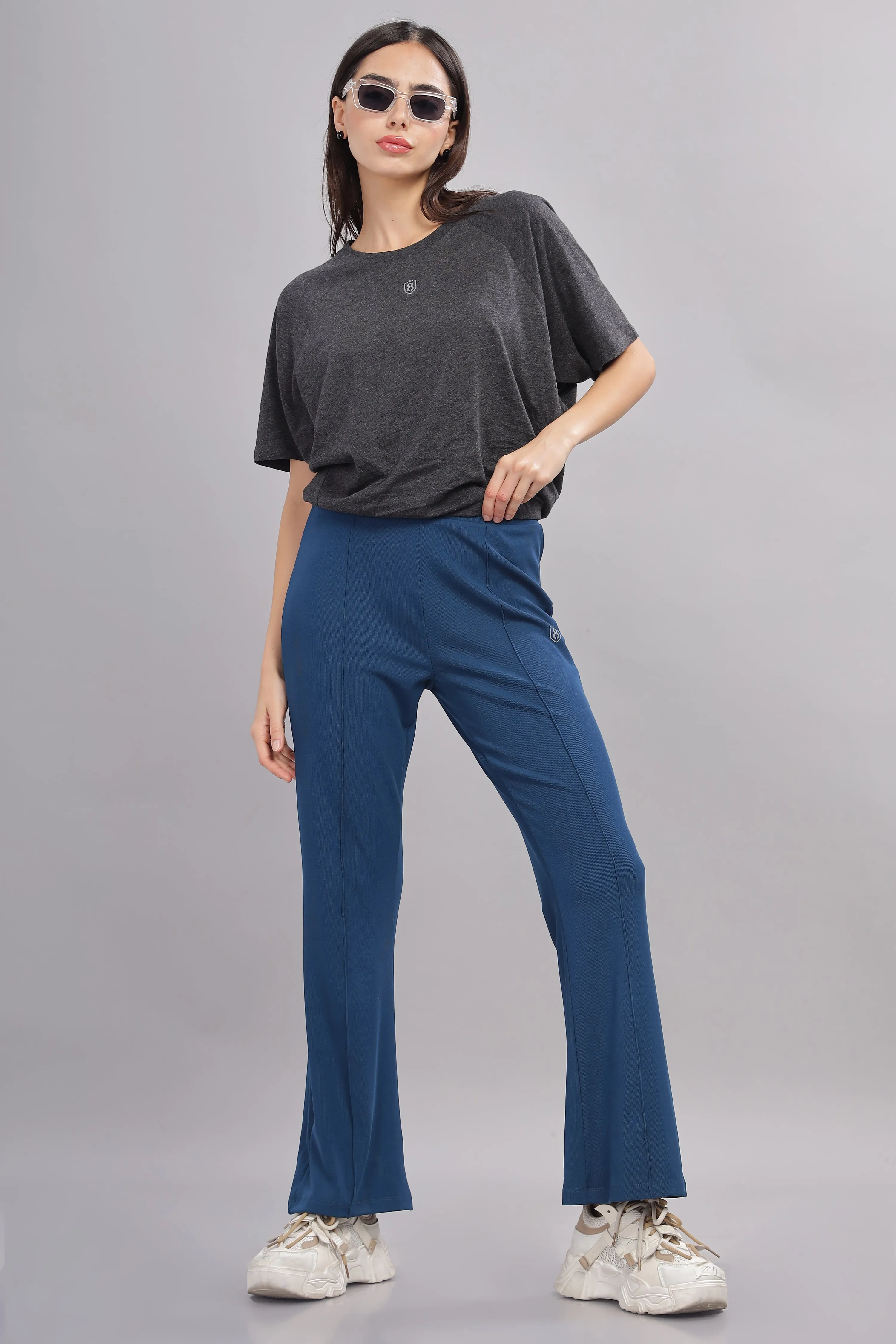 Women’s Super stretch flexible flare Pants- Domon8 (BLUE)